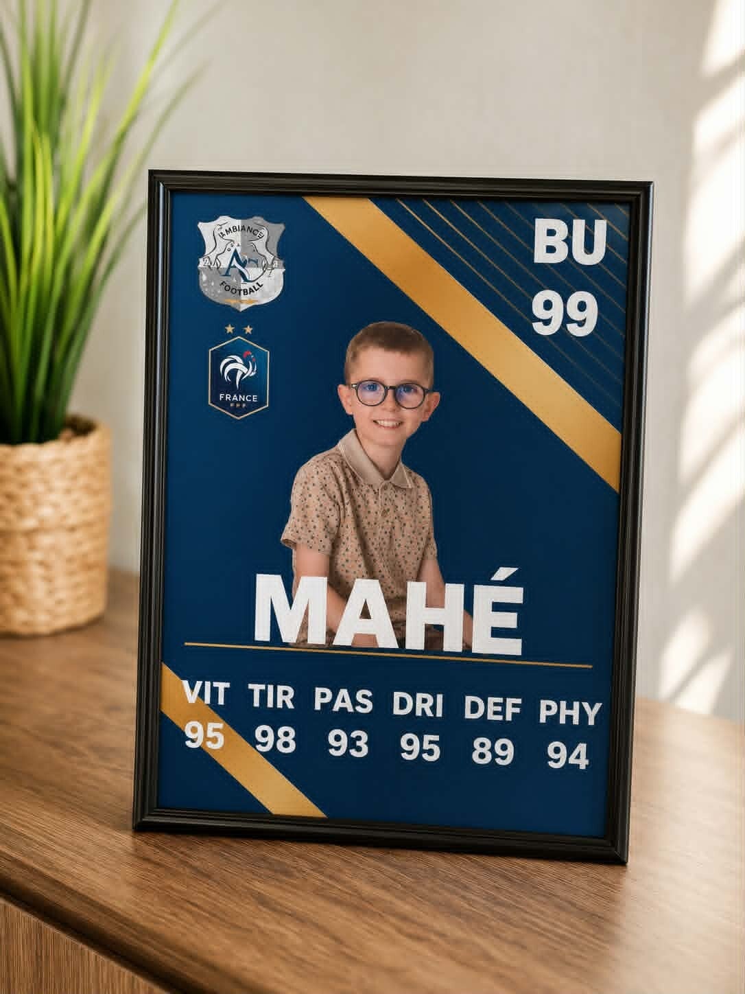 Affiche personnalisée sportive football avec score - Modèle 100% personnalisable selon vos souhaits