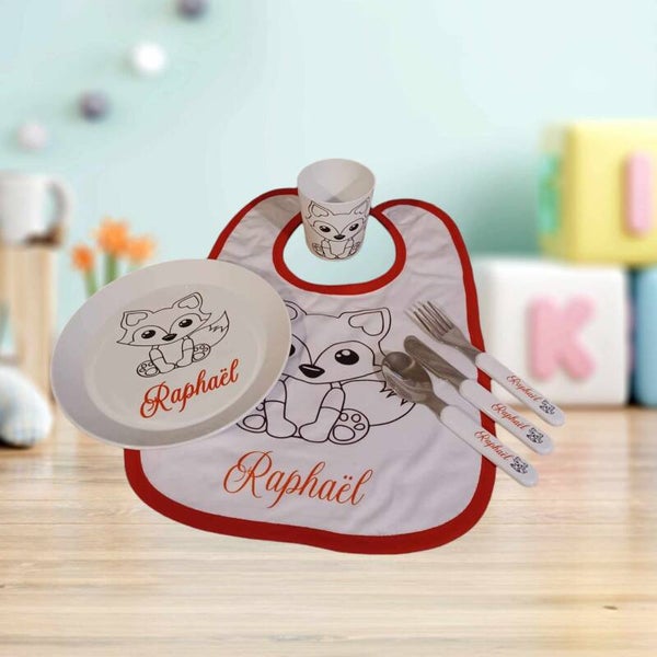 Lot de couverts personnalisés - Modèle renard 3