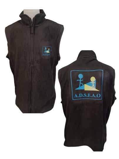 Polaire sans manche couleur flocage - Modèle logo