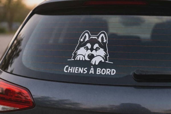 Sticker " à bord" personnalisé - Modèle chien