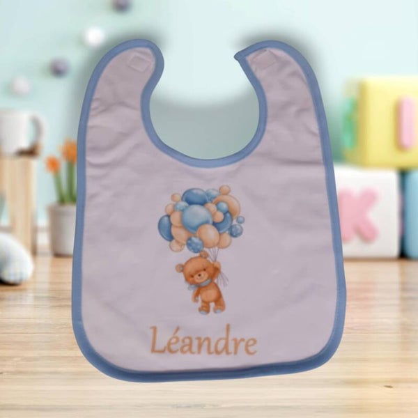 Bavoir personnalisé - Modèle ourson avec ballons