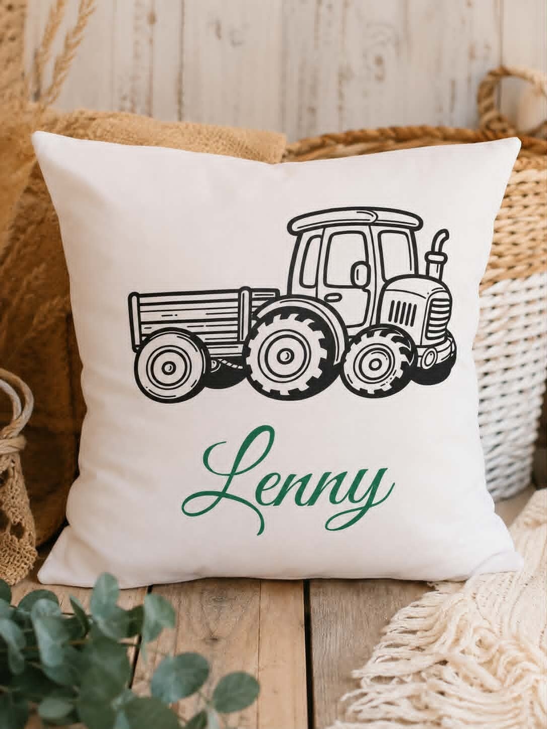 Housse de coussin personnalisée - Modèle tracteur