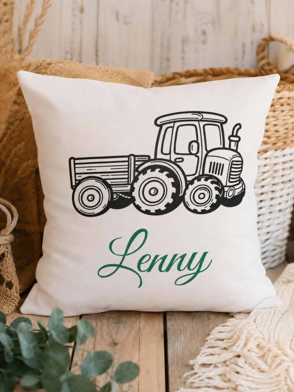 Housse de coussin personnalisée - Modèle tracteur