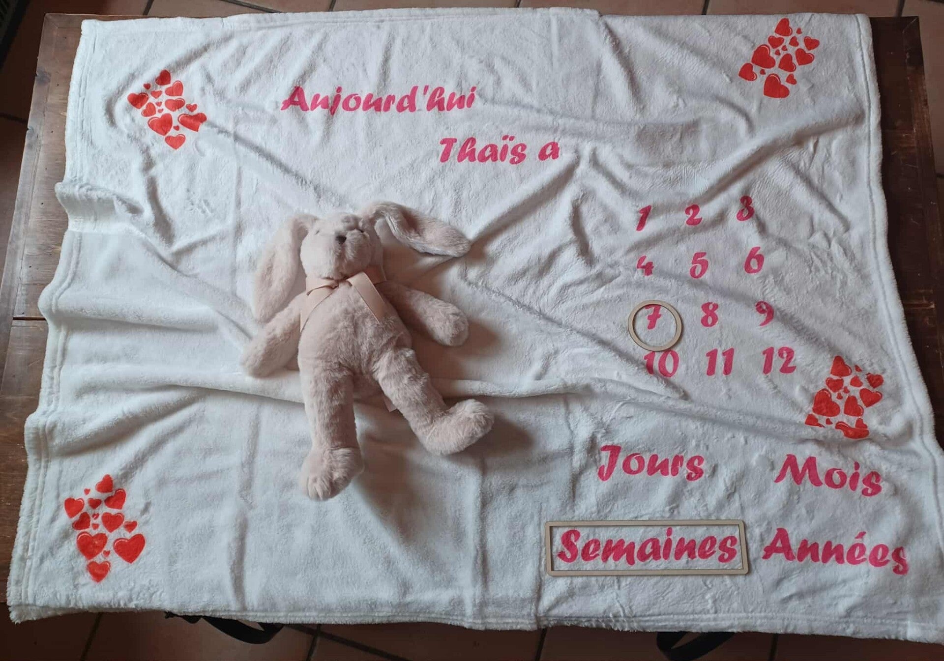 Couverture étape personnalisée - Modèle petits coeurs