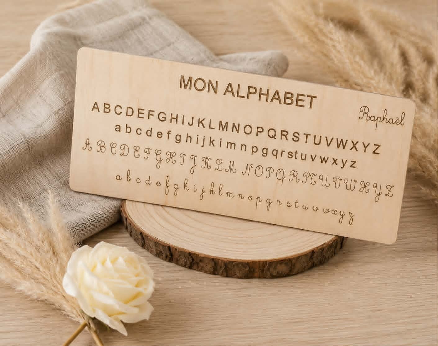 Support abécédaire personnalisé - Modèle 100% personnalisable selon vos souhaits