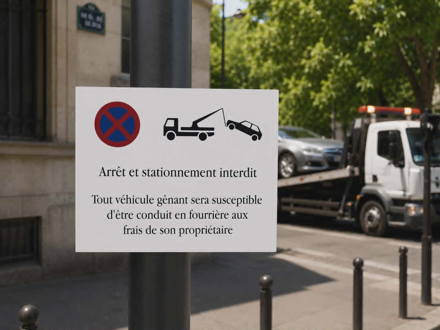 Plaque adhésive personnalisée - Modèle signalisation stationnement gênant