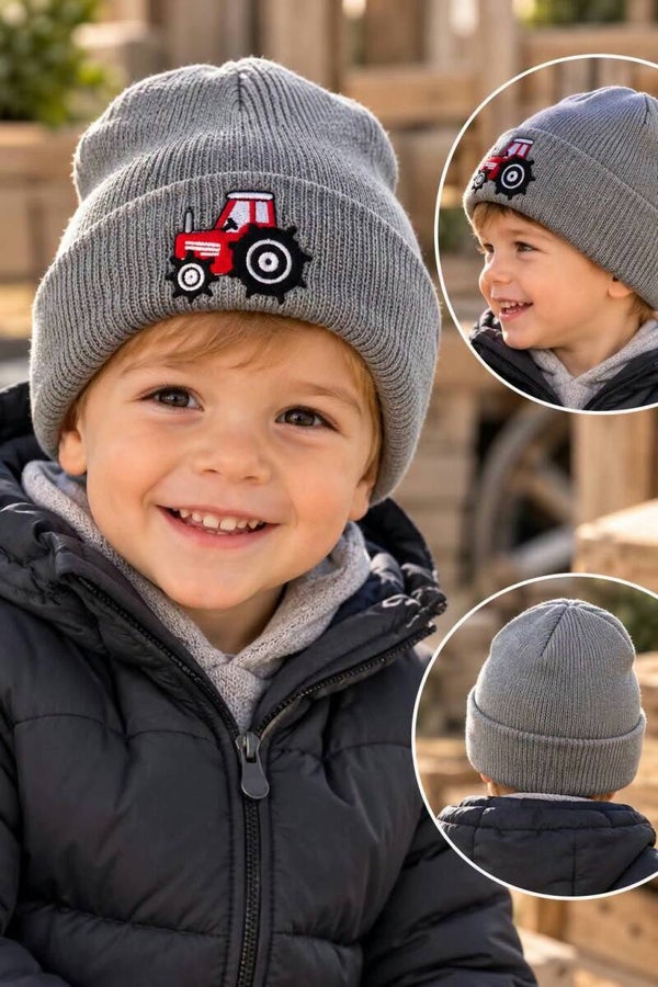 Bonnet tracteur - Garçon - Gris - 0/3 ans
