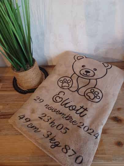 Couverture personnalisée - Modèle ourson