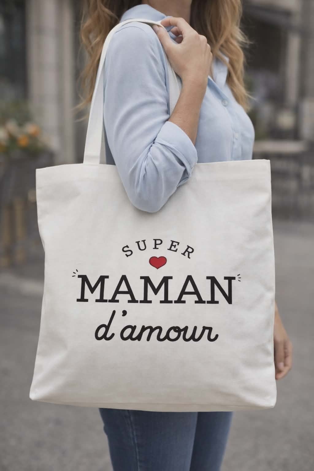 Tote bag personnalisé - Modèle petit cœur