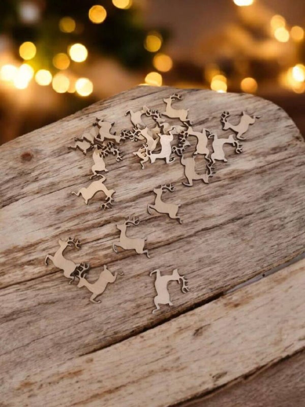 Sachet de confetti en bois - Modèle rennes