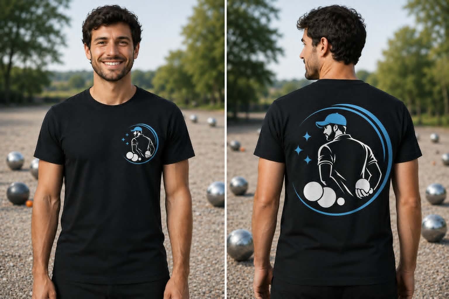 T-shirt homme personnalisé - Modèle logo homme pétanque