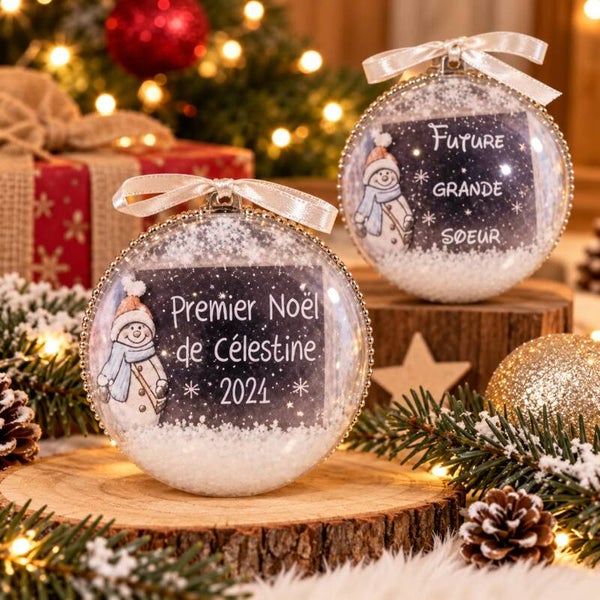 Boule enneigée en plexiglass personnalisée - Modèle 100% personnalisable selon vos souhaits