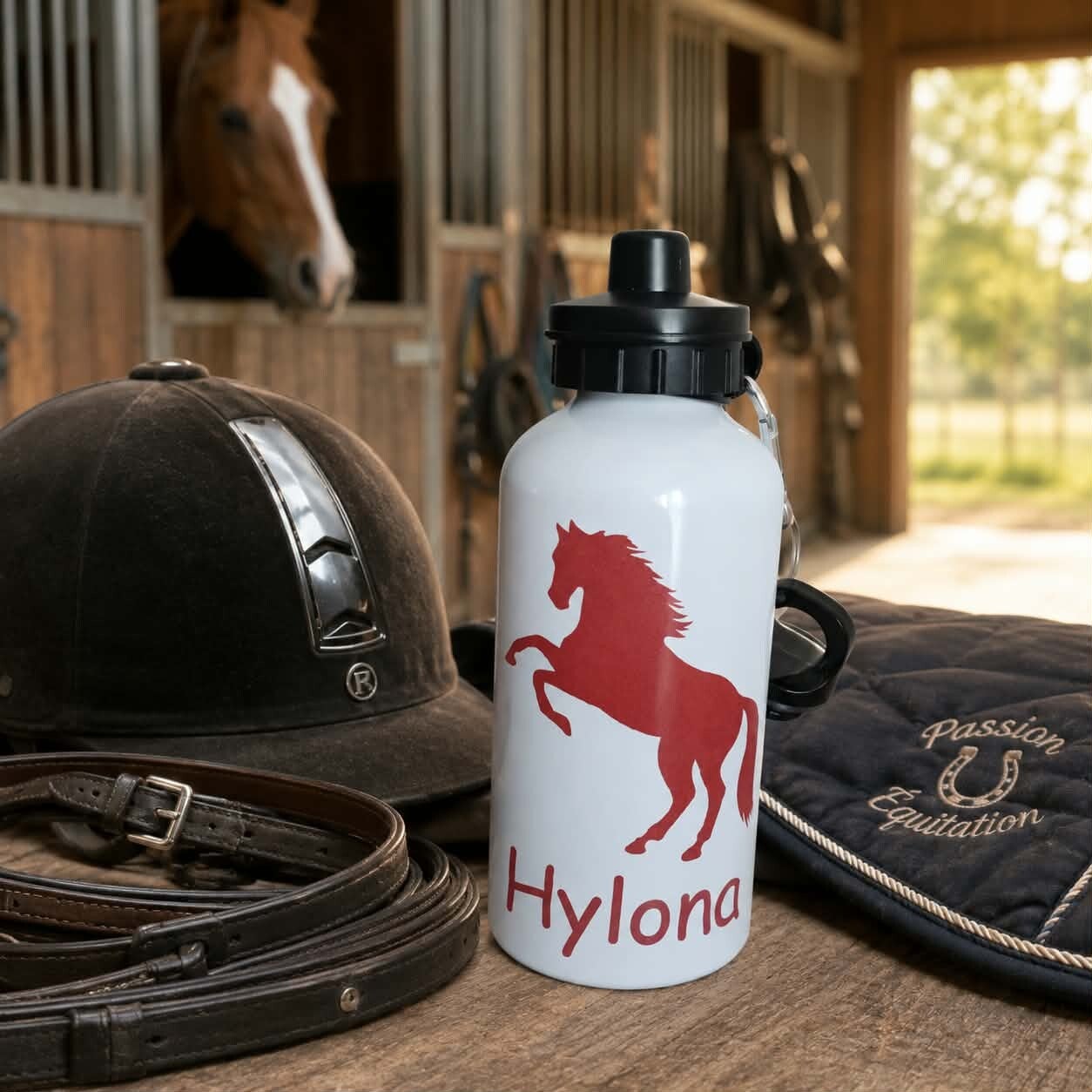 Gourde aluminium personnalisée - Modèle cheval