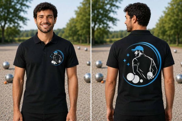 Polo homme couleur flocage - Modèle logo homme pétanque