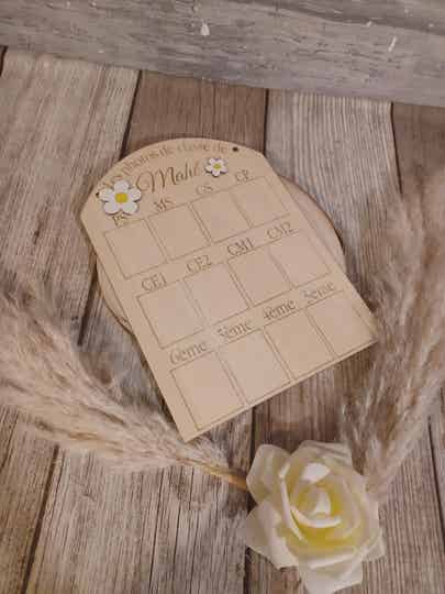 Panneau en bois pour photos de classe personnalisé - Modèle demi-cercle