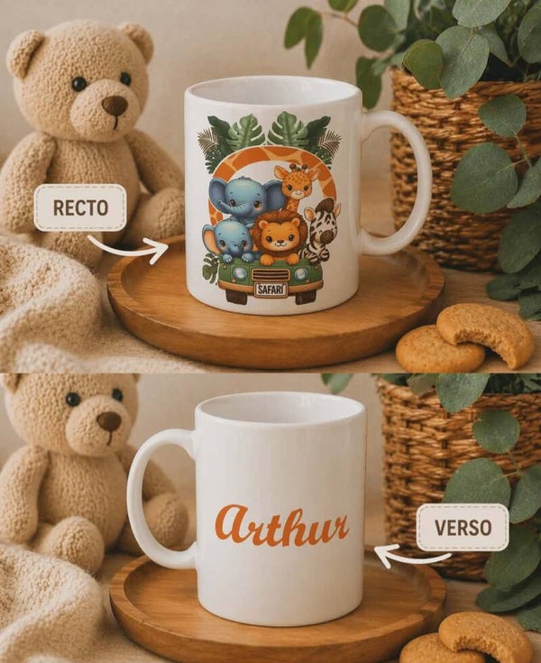 Mug polymère personnalisé - Modèle safari