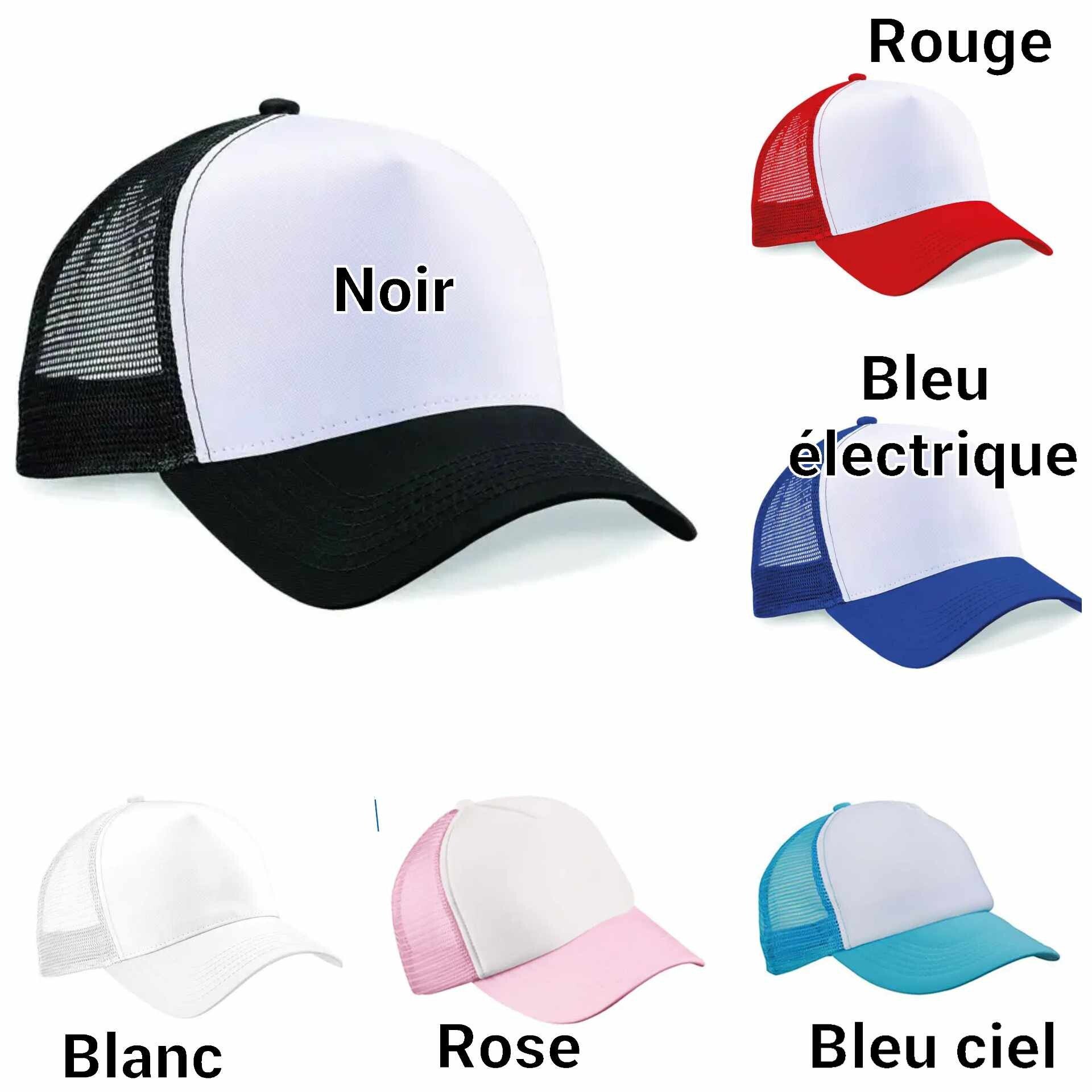 Casquette filet bicolore adulte personnalisée - Modèle 100% personnalisable selon vos souhaits