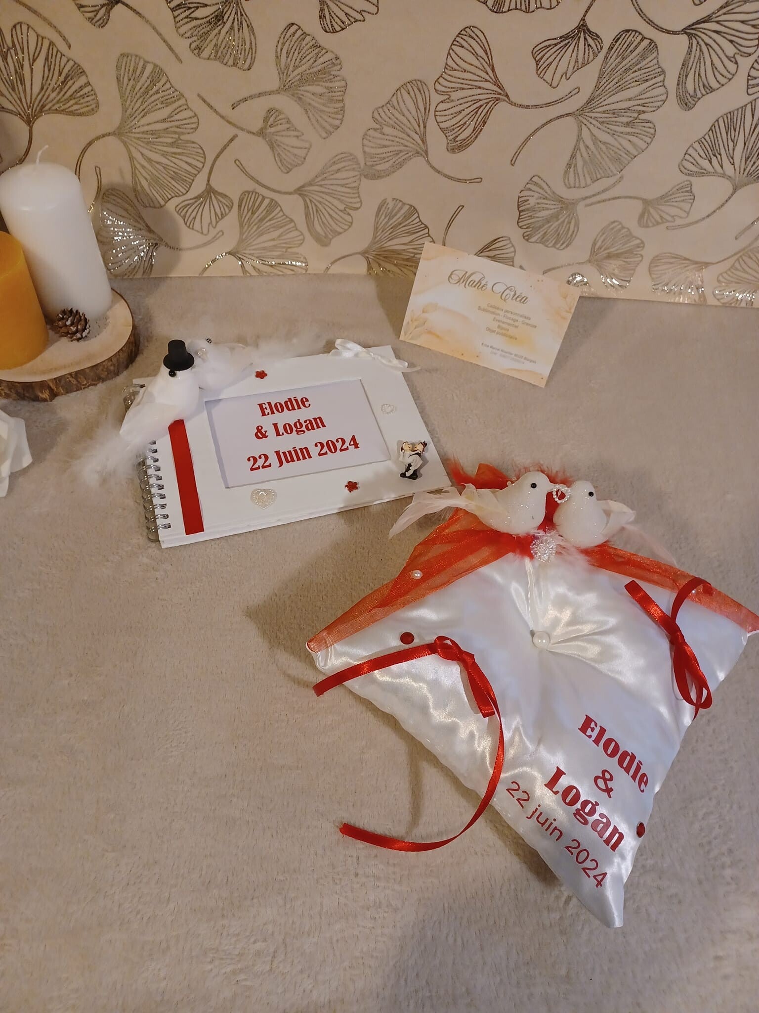 Thème colombes - Rouge/Blanc