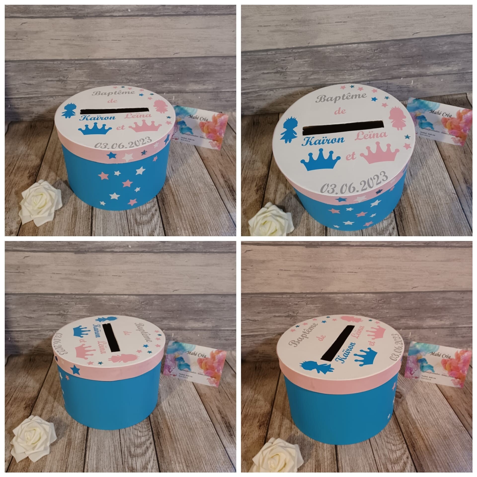 Thème couronne -Bleu/Blanc/Rose