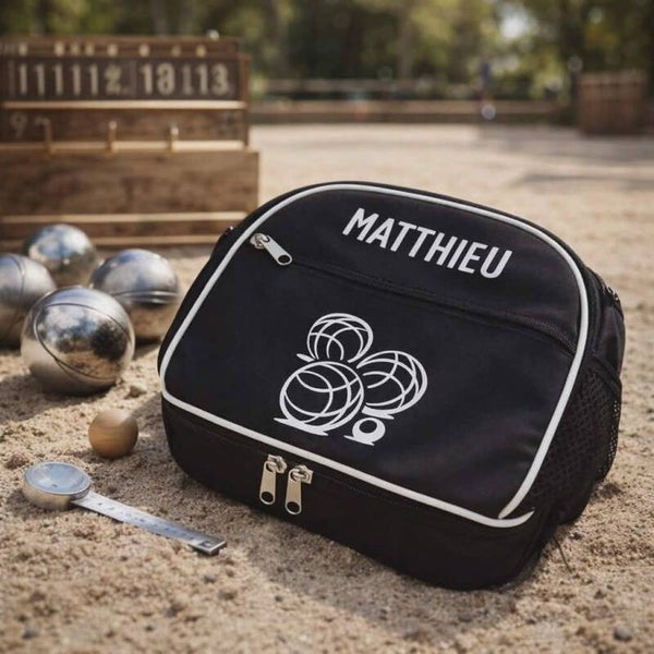 Sacoche de pétanque personnalisée - Modèle jeu de boules avec cochonnet