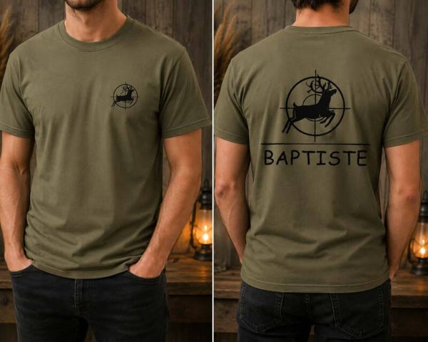 T-shirt adulte personnalisé - Modèle cerf avec cible