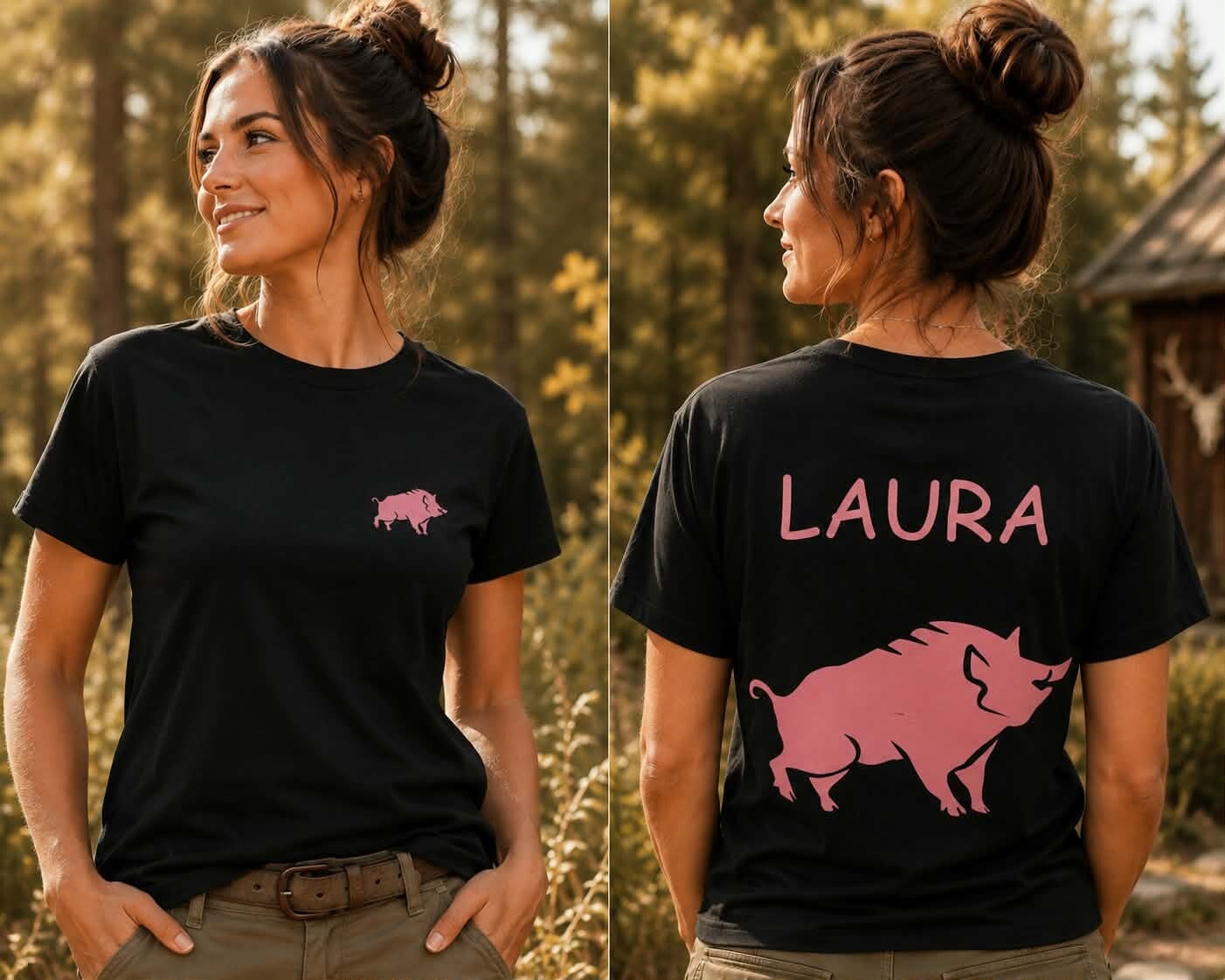 T-shirt adulte personnalisé - Modèle sanglier