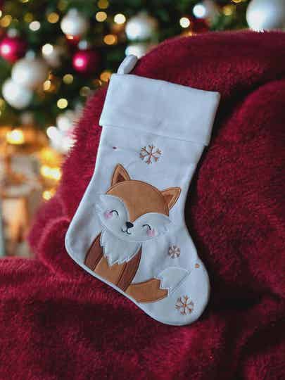 Botte/Chaussette de Noël personnalisée - Modèle renard