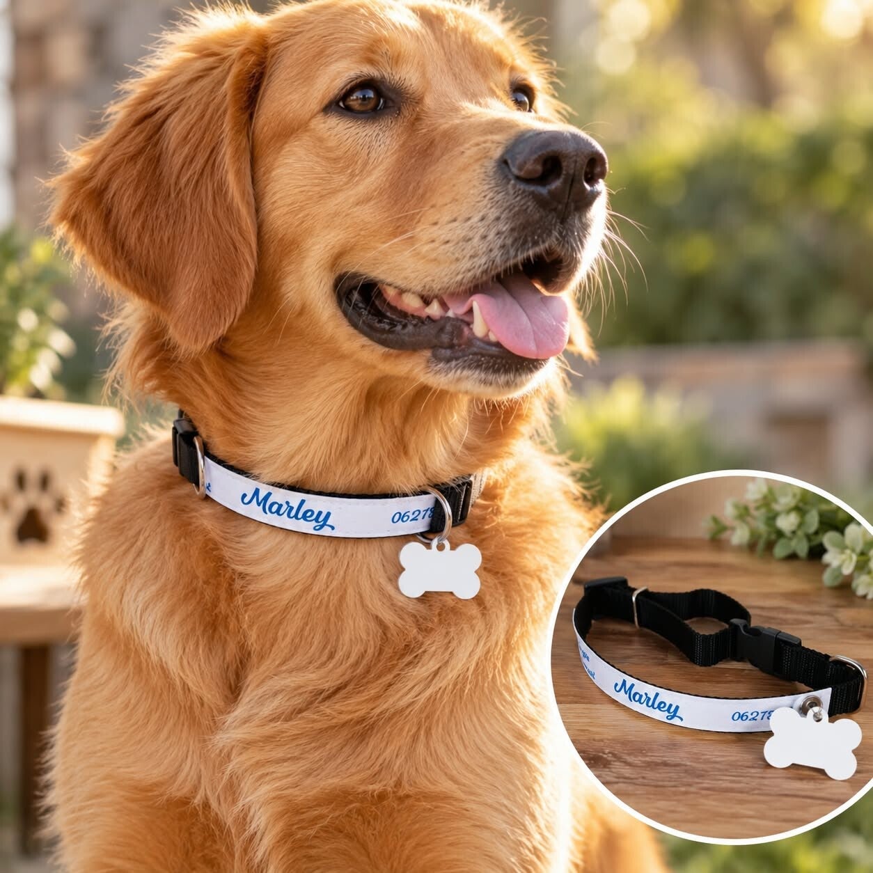 Collier chien personnalisé - Modèle texte