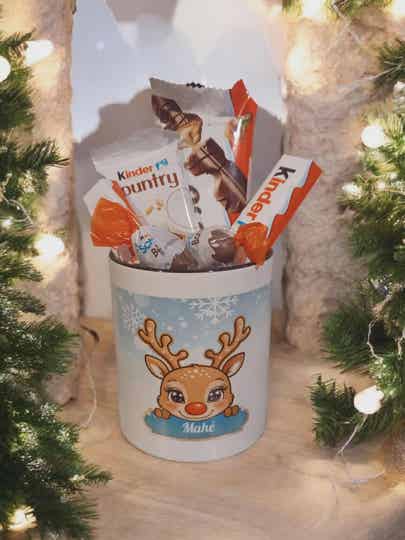 Pot à crayons personnalisé - Modèle rennes de Noël