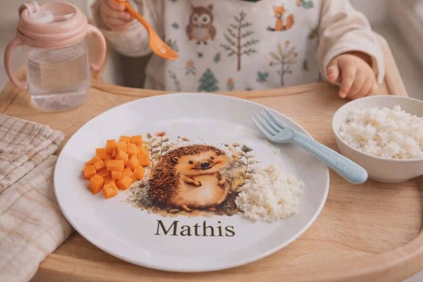 Assiette polymère personnalisée - Modèle hérisson