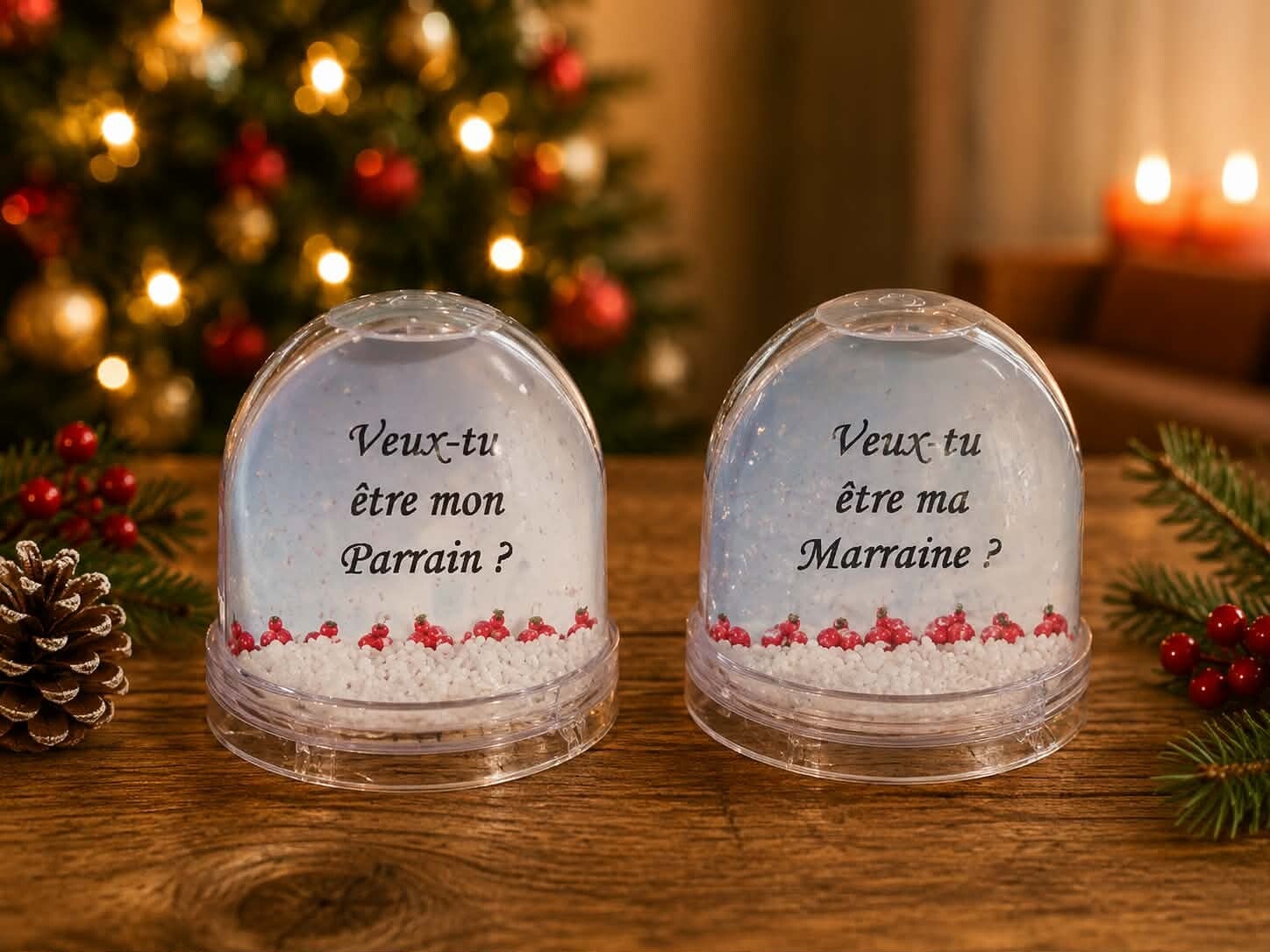 Boule à neige personnalisée - Modèle boules de Noël