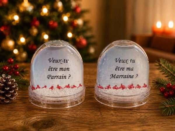 Boule à neige personnalisée - Modèle boules de Noël