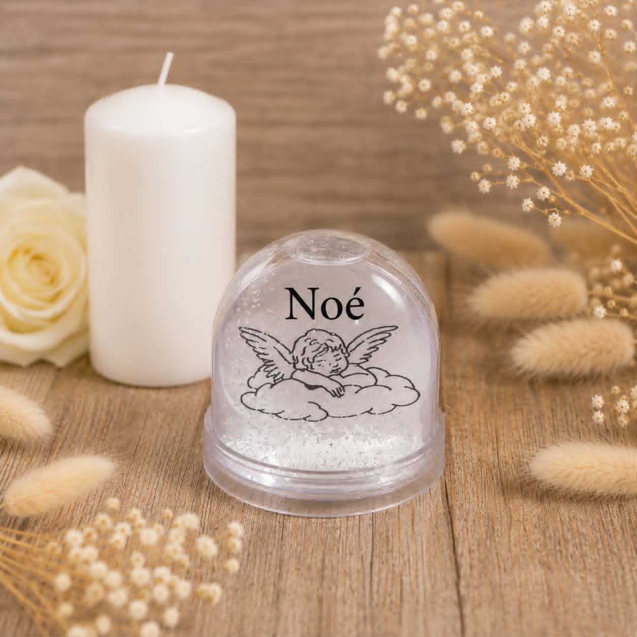 Boule à neige personnalisée - Modèle ange sur nuage