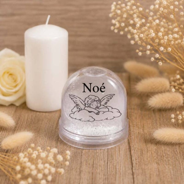 Boule à neige personnalisée - Modèle ange sur nuage