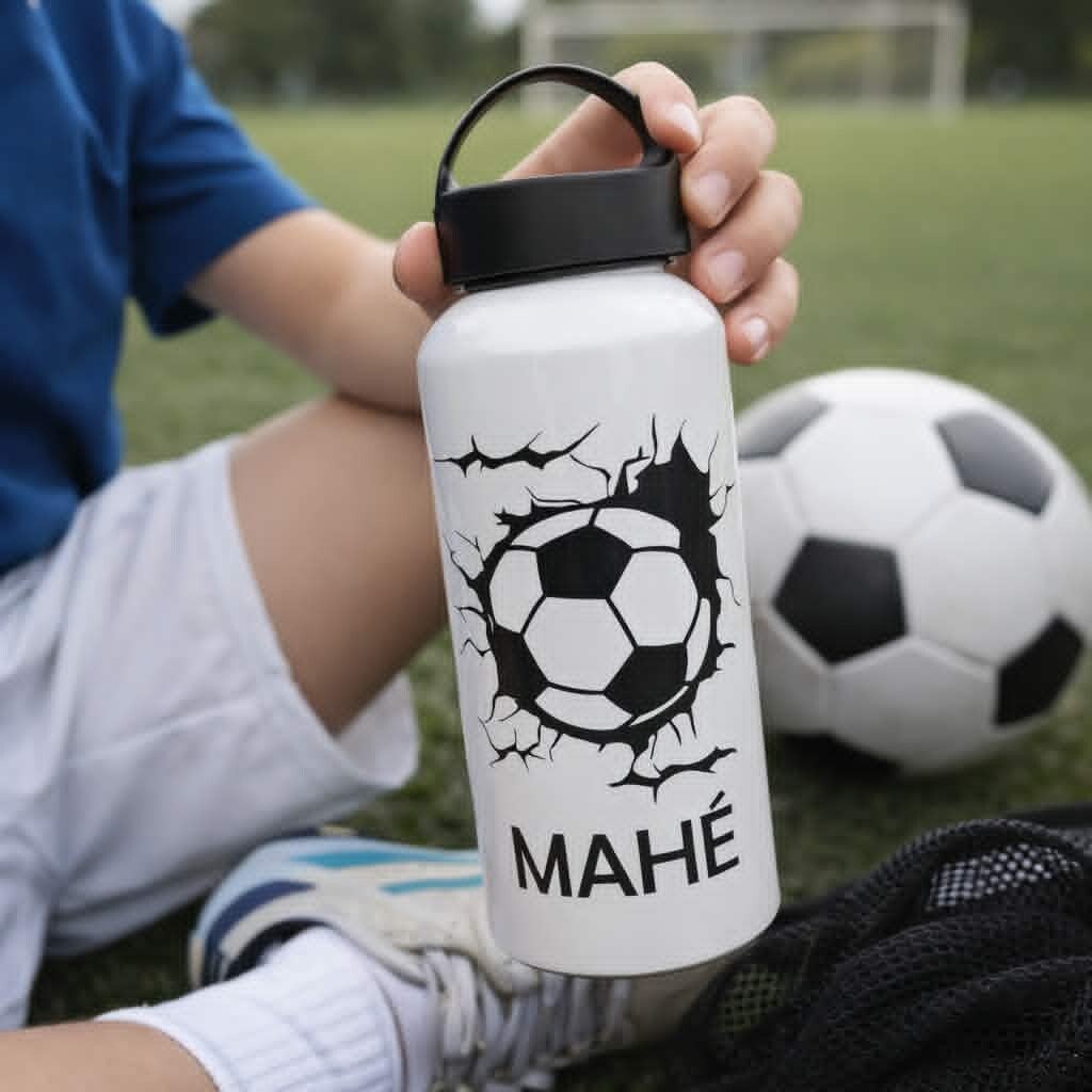 Gourde aluminium personnalisée - Modèle ballon de football