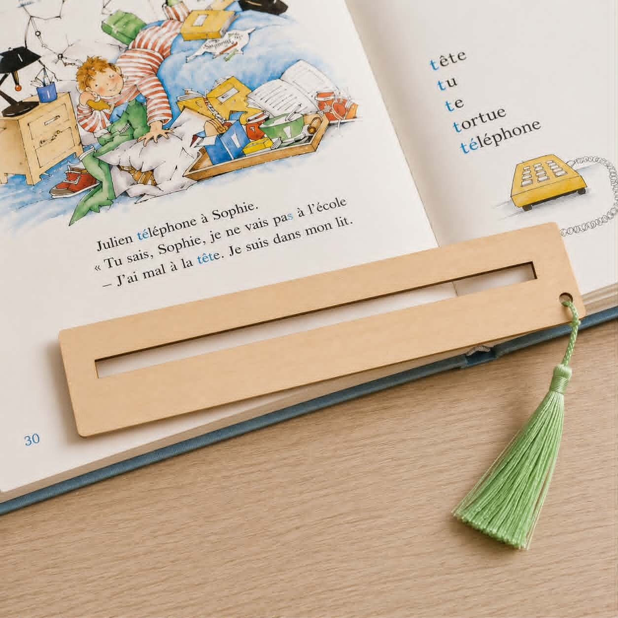 Aide à la lecture personnalisée en bois - Modèle 100% personnalisable selon vos souhaits