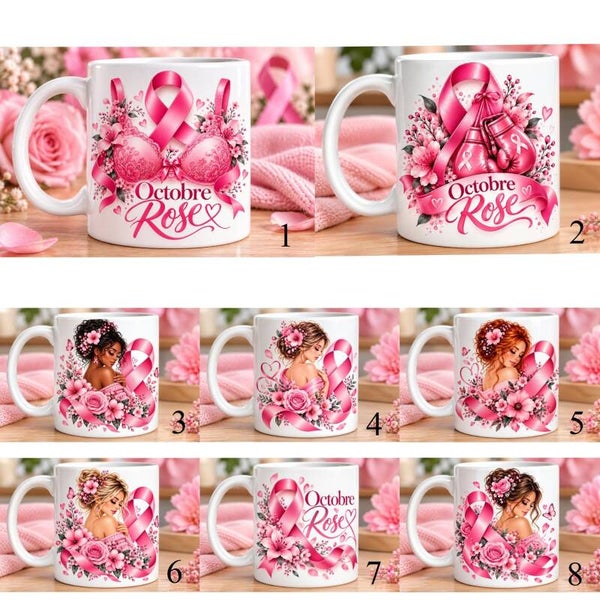 Mug Octobre Rose personnalisé