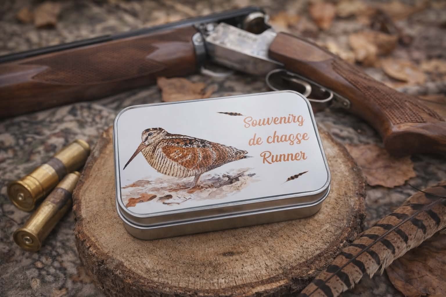 Boîte à plumes du peintre personnalisé - Modèle bécasse et plumes