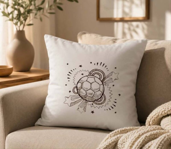 Housse de coussin personnalisée - Modèle ballon de football