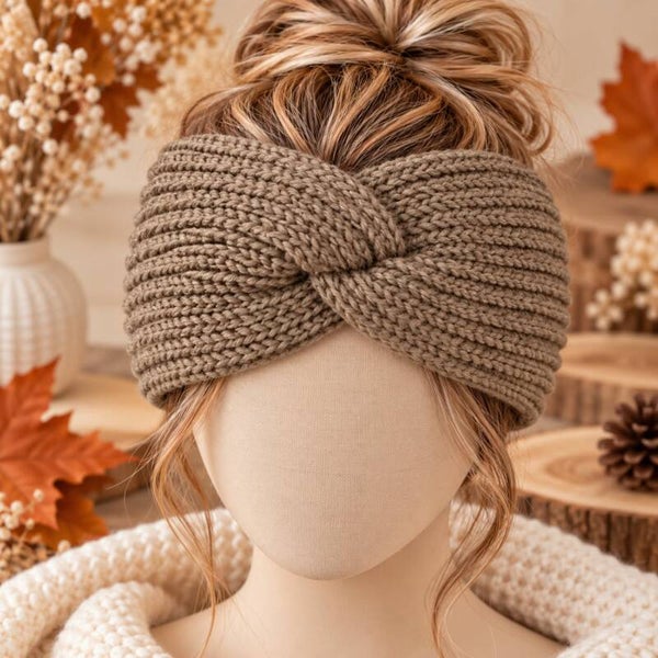 Bandeau femme - Taupe - Accessoire hiver - Taille unique
