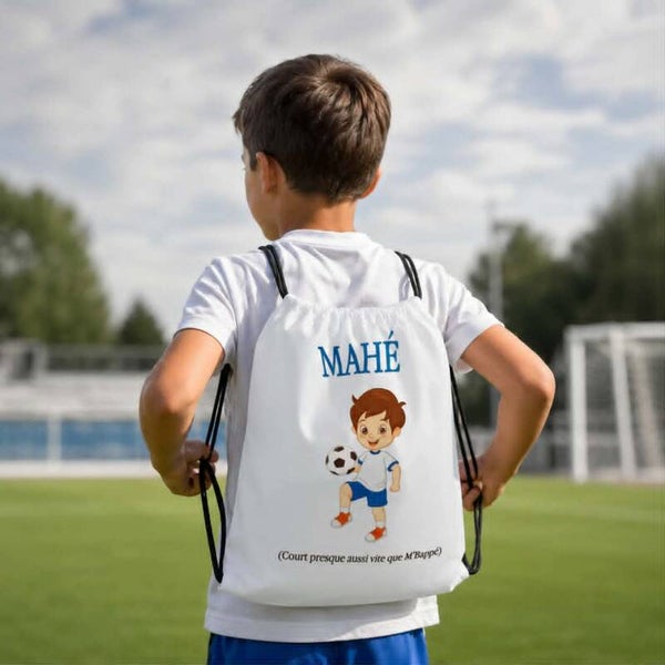Sac à dos ficelle personnalisé - Modèle football enfant