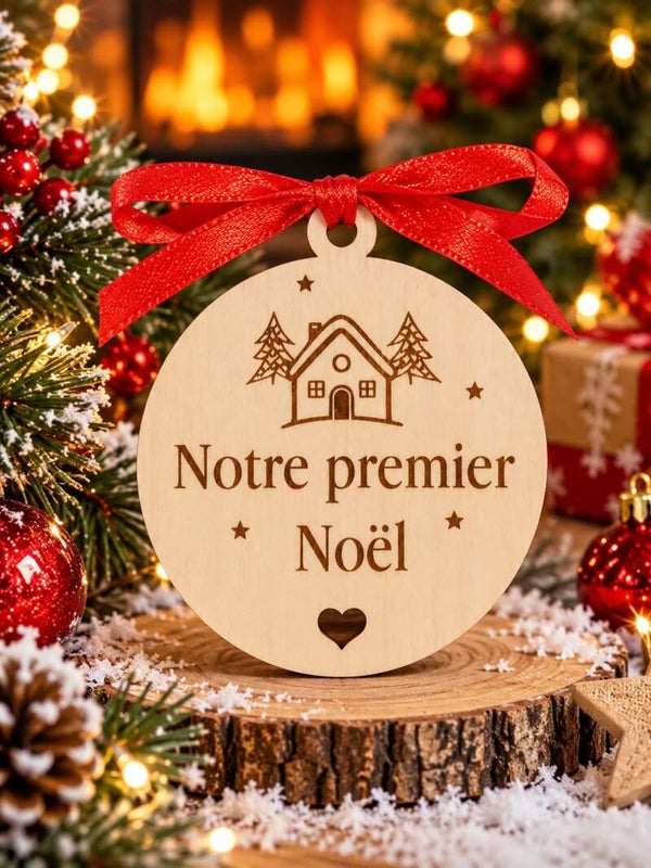 Décoration de Noël en bois - Suspension maison