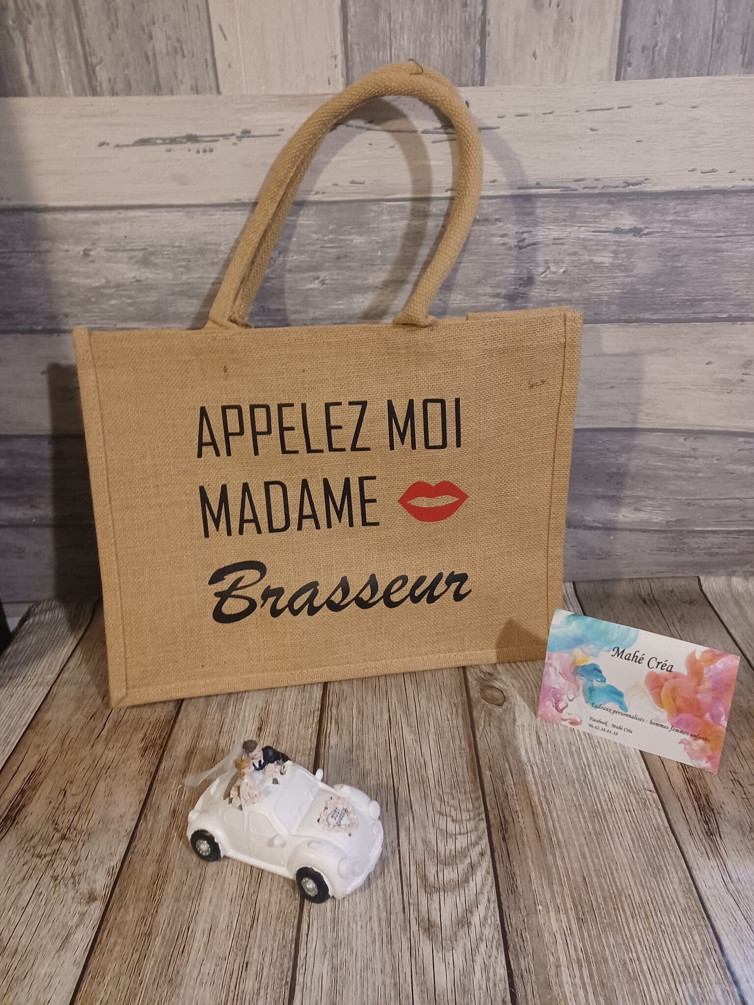 Sac cabas en jute personnalisé - Modèle lèvre