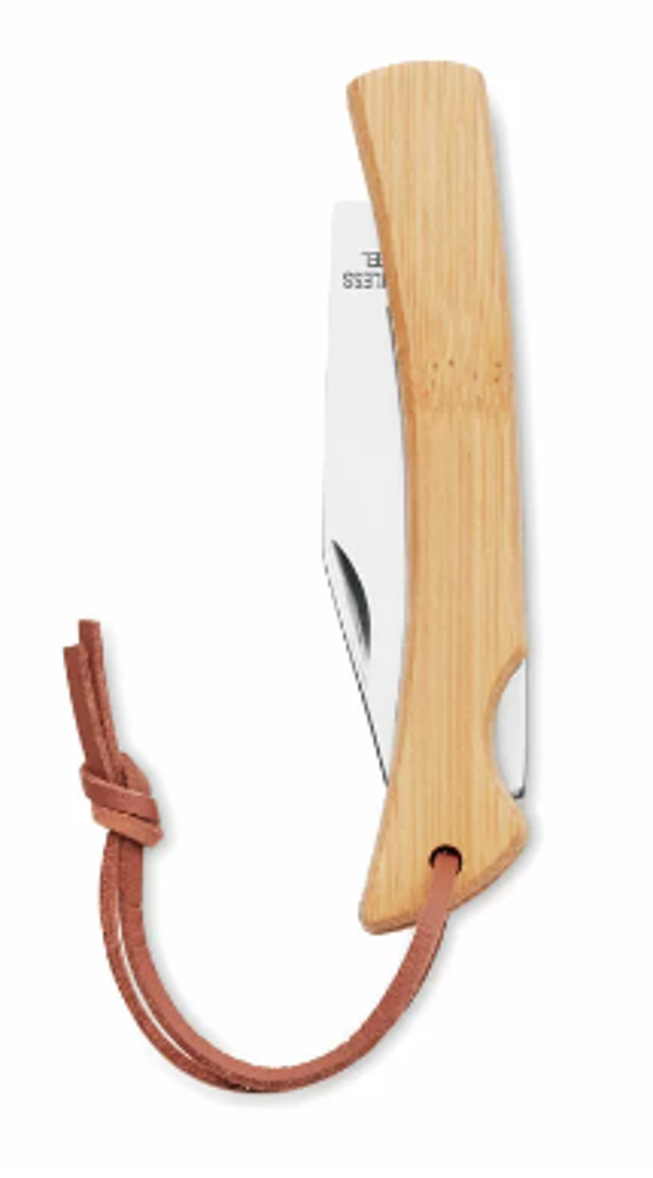 Couteau pliable en bambou personnalisé - Modèle 100% personnalisable selon vos souhaits