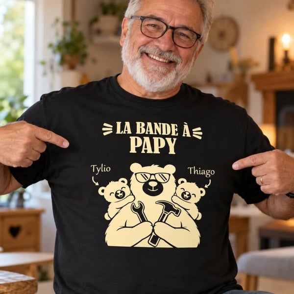 T-shirt homme personnalisé - Modèle ours bricoleur