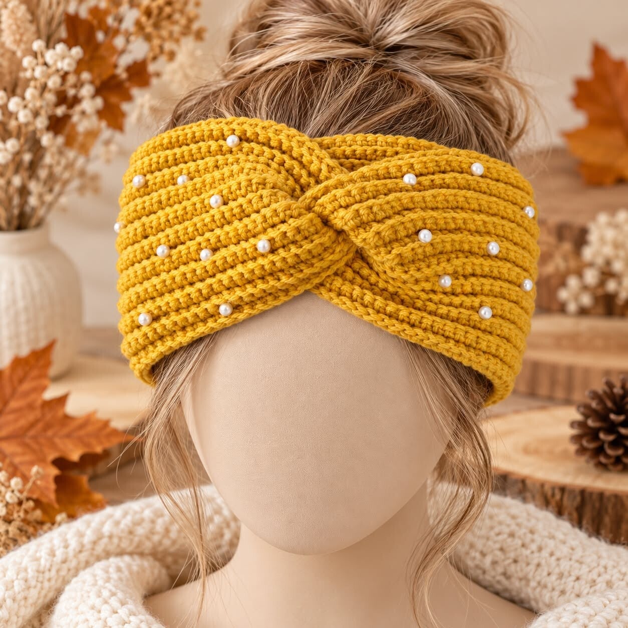 Bandeau femme - Moutarde - Accessoire hiver - Taille unique