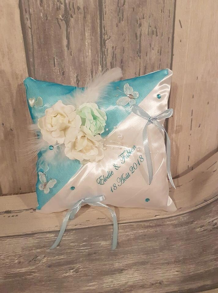 Thème fleurs - Turquoise/Blanc
