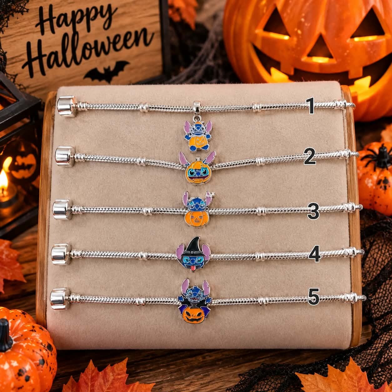 Bracelet fantaisie - Modèle Stitch et Halloween