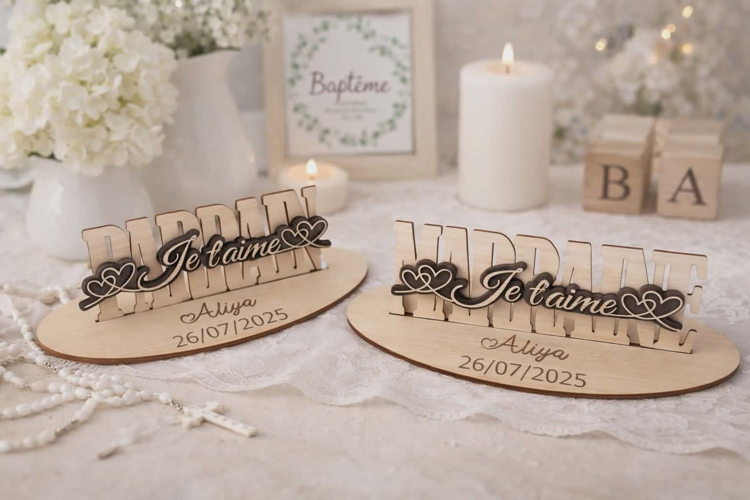 Support en bois personnalisé - Modèle texte dans un mot