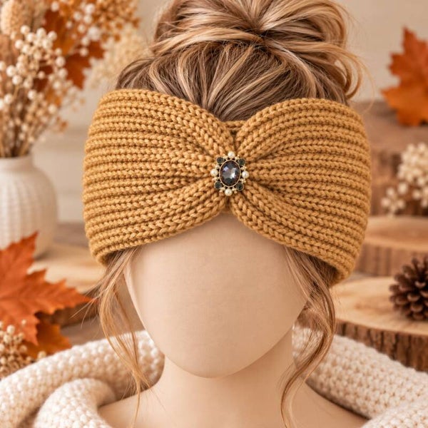 Bandeau femme - Marron - Accessoire hiver - Taille unique
